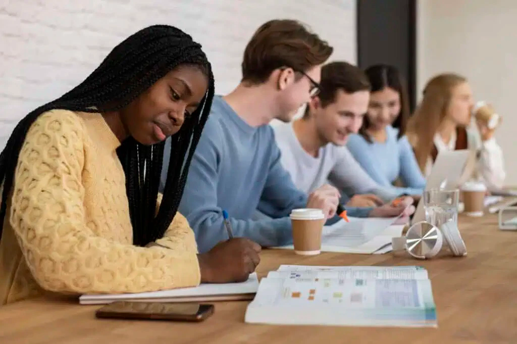 young students learning together group study